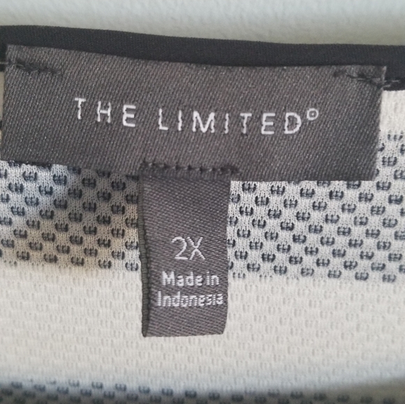 The Limited navy white stripe dress tie sleeves plus size 2X - Picture 2 of 5